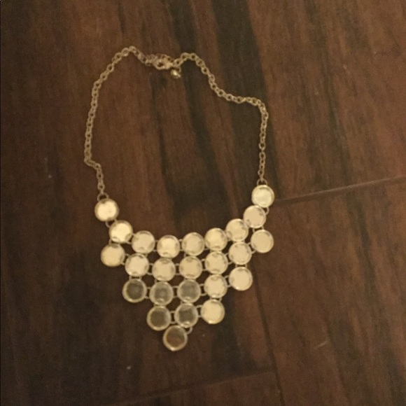 Mirror look Statement Necklace Silver toned modern - Picture 4 of 5